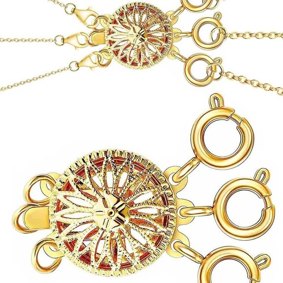 Jewelry - Layered Necklace Clasp for Women Slide Jewelry Lock Silver & 14k Gold Jewelry Br